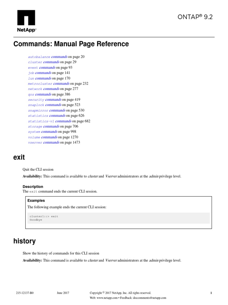 Commands Manual Page Reference For ONTAP 92 | PDF | Parameter (Computer ...
