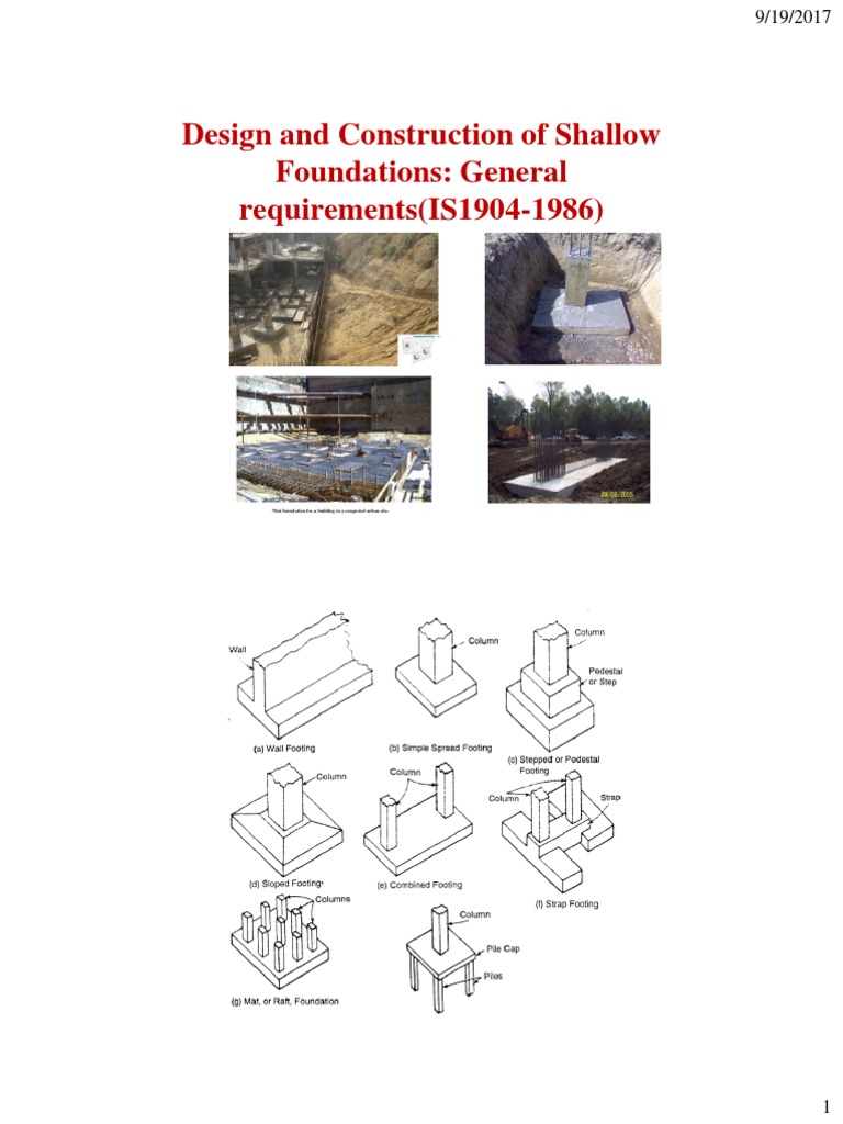 Design and Construction of Shallow Foundations: General Requirements ...