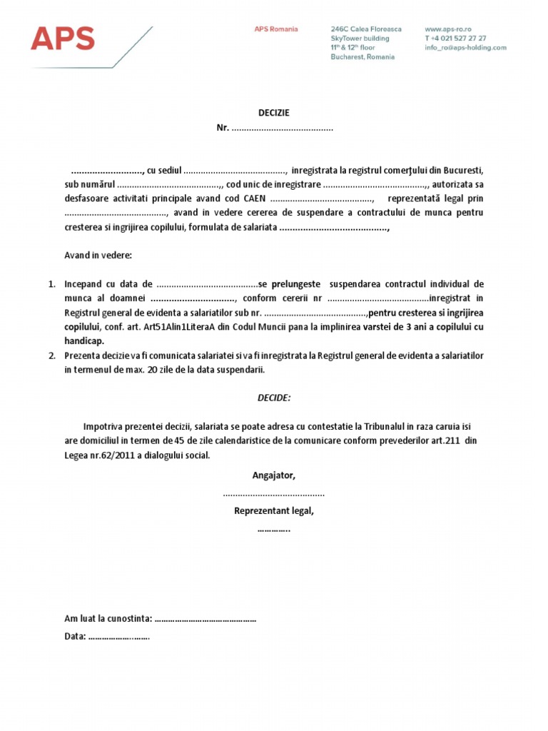 Decizie Prelungire Suspendare In Cazul Copilului Cu Handicap Pdf