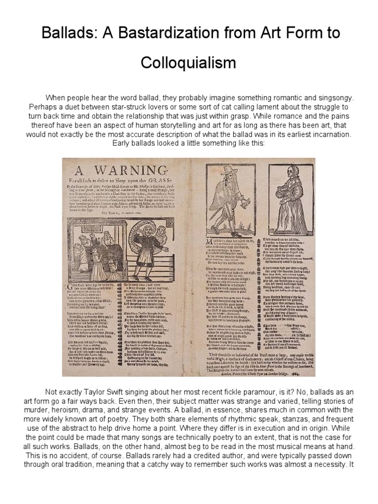 Evolution of Ballads: From Art to Pop | PDF