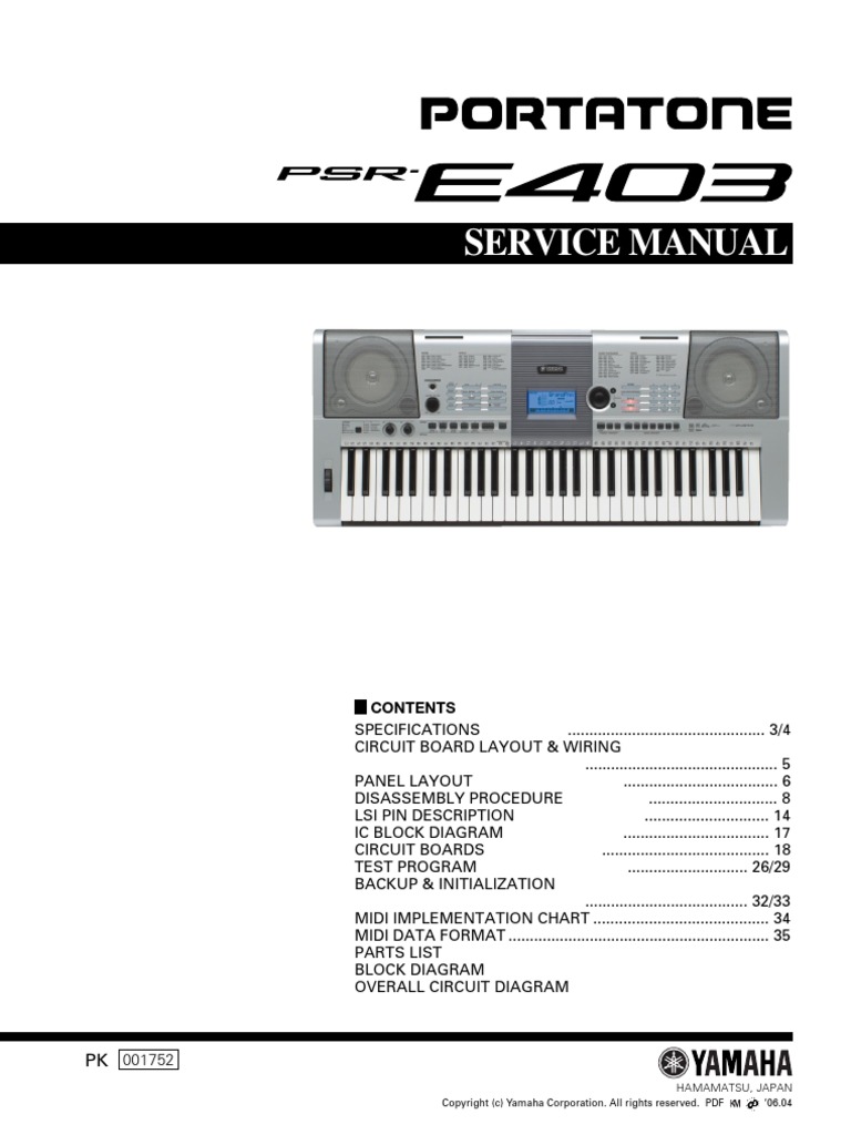 Yamaha psr e403 sale midi