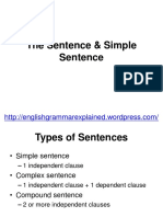 The Sentence & Simple Sentence
