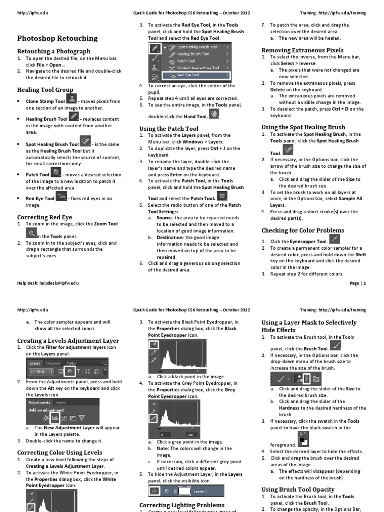 Photoshop CS6 Patch Tool Guide | PDF | Adobe Photoshop | Vision