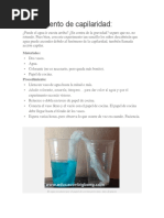 Experimento de Capilaridad