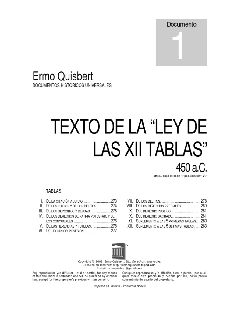 Ley de las 12 tablas.pdf Antigua Roma Common Law
