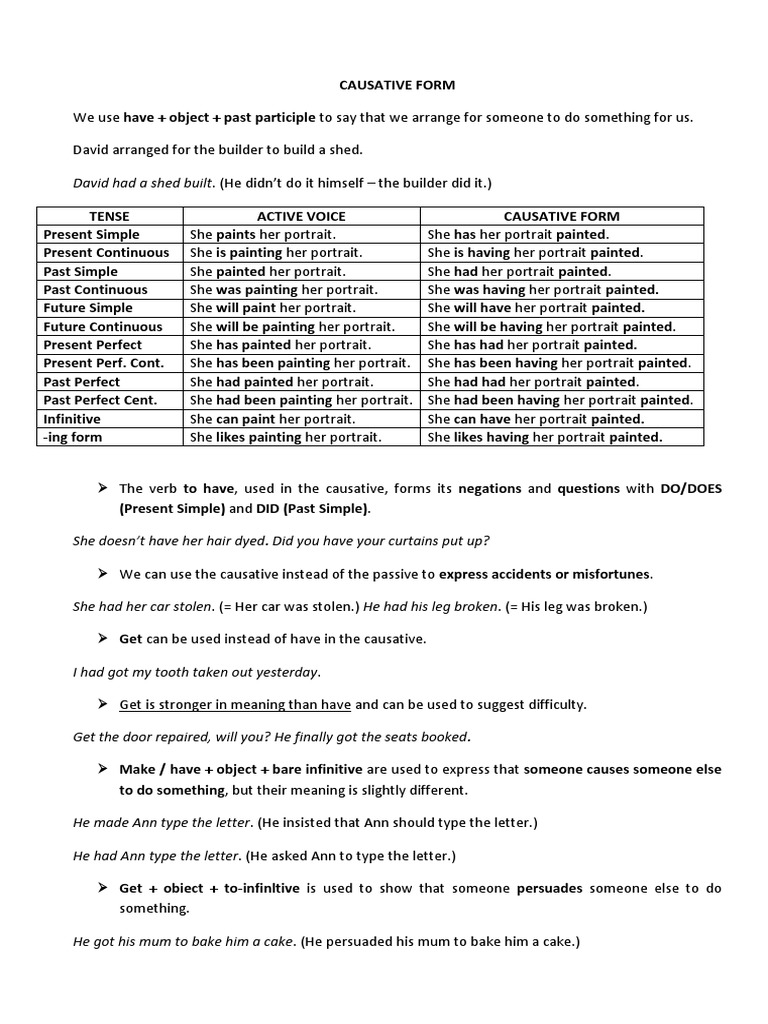 Causative Form | PDF | Perfect (Grammar) | Style (Fiction)