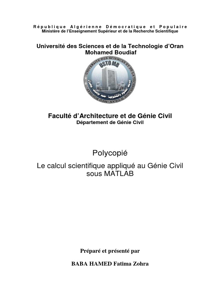 Polycop Matlab PDF | PDF | Méthodes et références pédagogiques ...