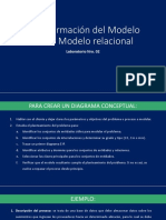 Transformación Del Modelo E-R Al Modelo Relacional