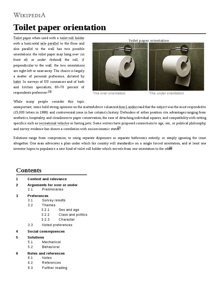 Toilet Paper Orientation PDF Newspaper And Magazine
