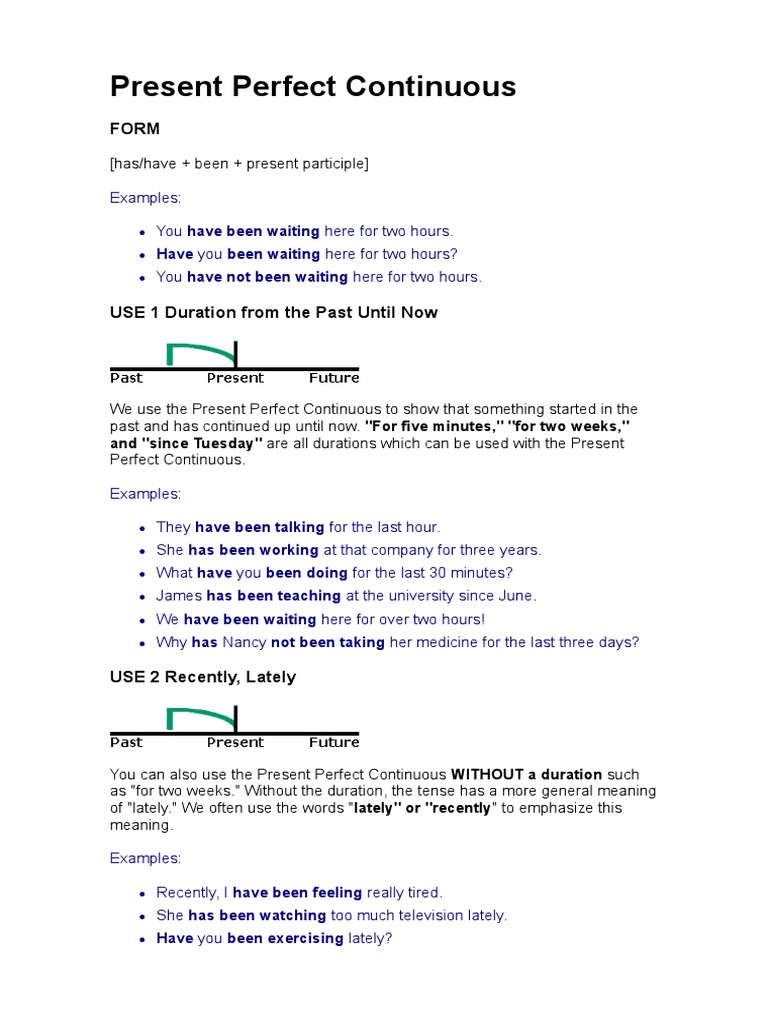 Present Perfect Continuous Explained | PDF | Perfect (Grammar ...