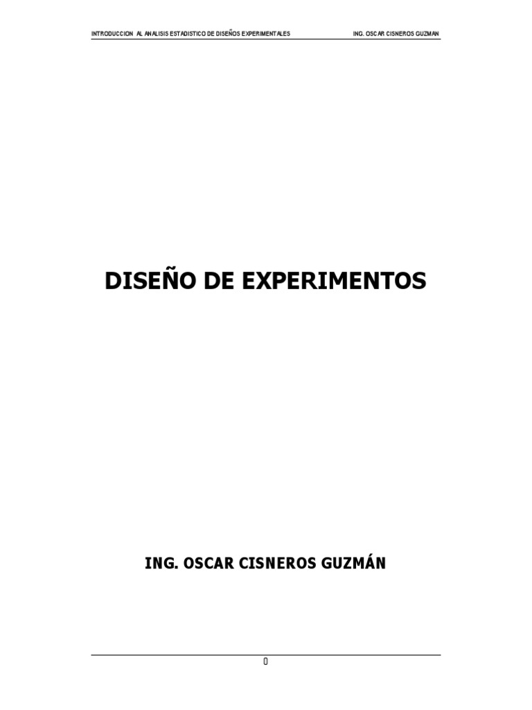 Diseño De Experimentos Pdf Análisis De Variación Distribución Normal