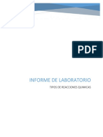 Informe de Quimica 5 Tipos de Reacciones Utp Panama