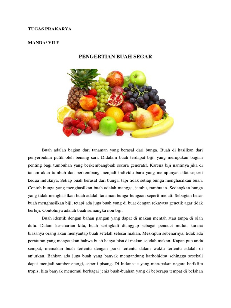 Pengertian Buah Segar PDF