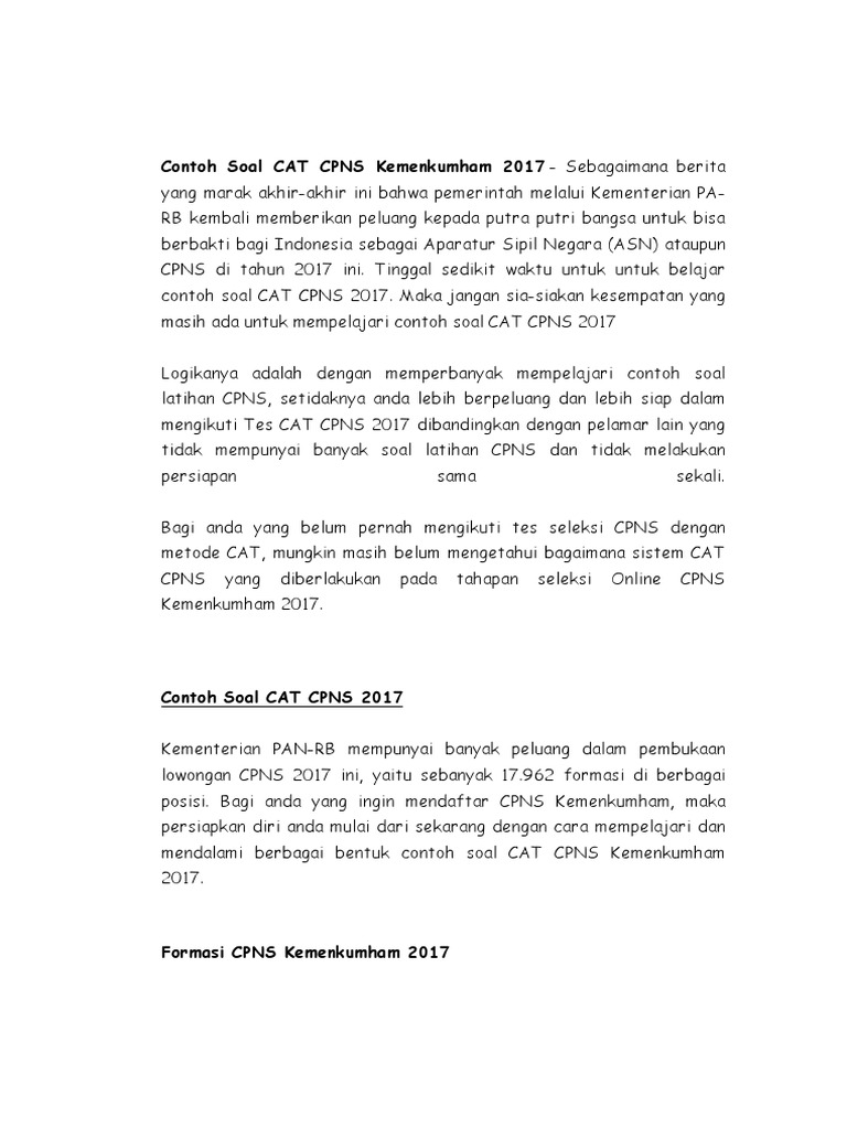 31+ Contoh soal tes cpns sipir penjara ideas