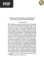 BARNES, Harry - Theories of the Origin of the State in Classical Political Philosophy