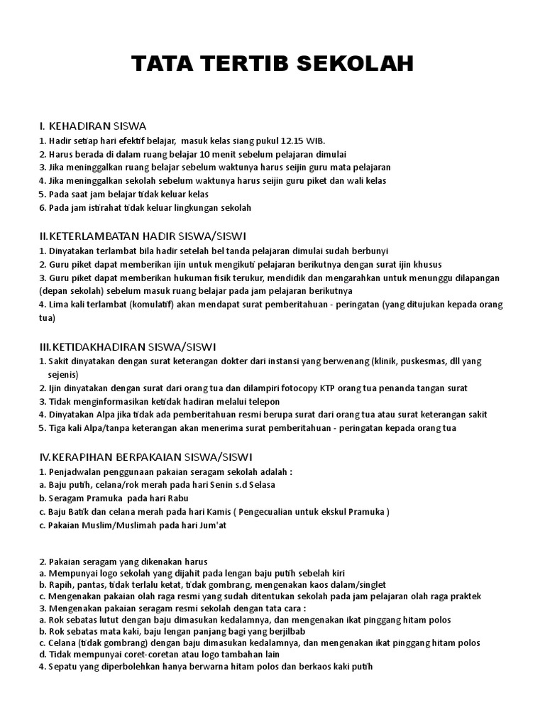 Tata Tertib Siswa Pdf