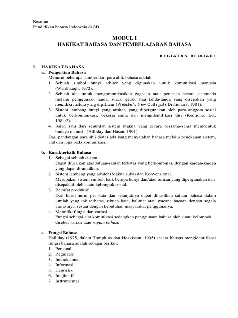 Modul 1 Bahasa Indonesia