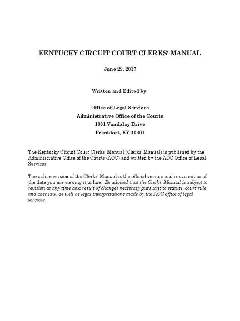 Clerks Manual PDF Service Of Process Virginia Circuit Court