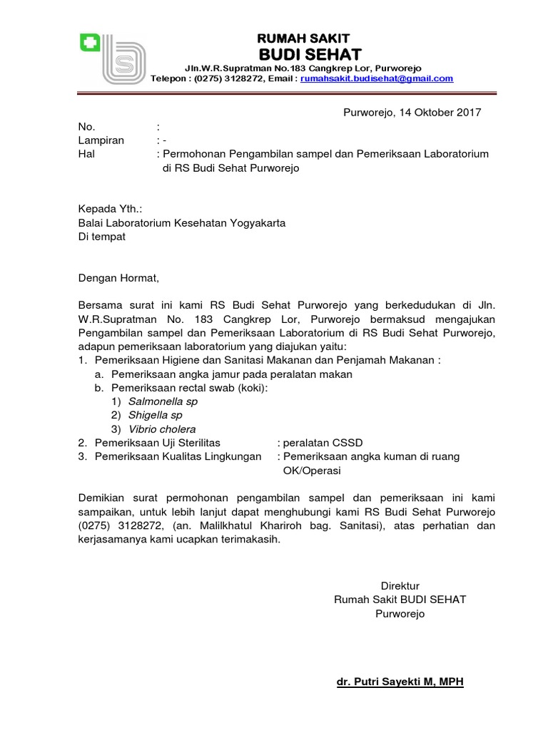 Surat Pengambilan Sampel