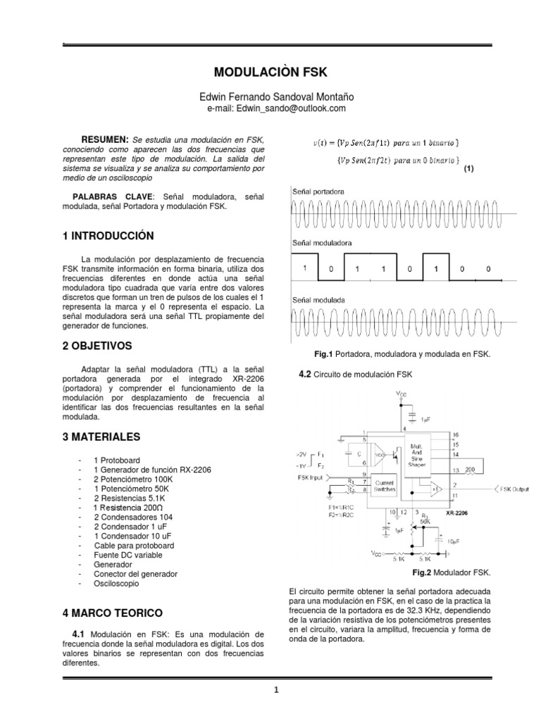 Modulacion FSK | PDF | Modulación | Modulación de frecuencia