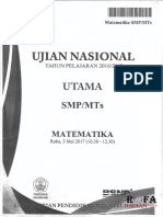 Soal UN Matematika SMP 2017 Paket 1