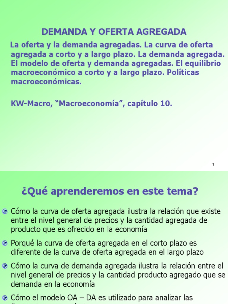 Demanda y Oferta Agregada | PDF | La demanda agregada | Inflación