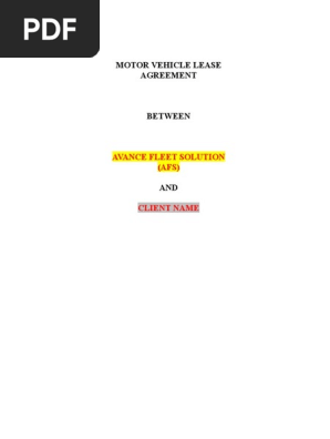 Vehicle Lease Agreement SAMPLE TEMPL