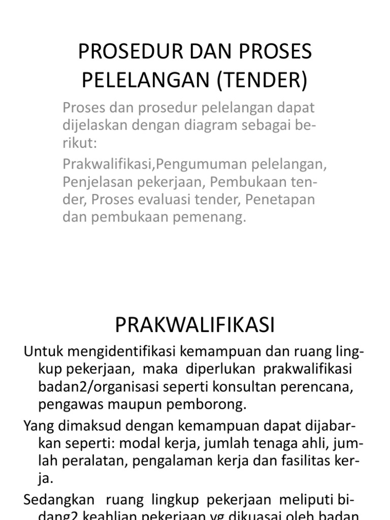 Proses Tender | PDF