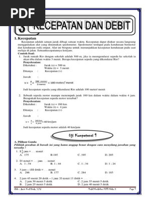 Kecepatan Dan Debit