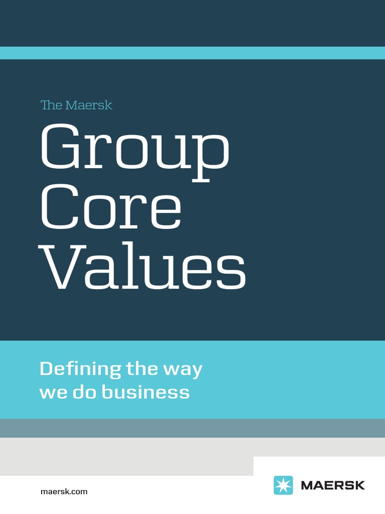 Maersk Group Core Values PDF Risk Science