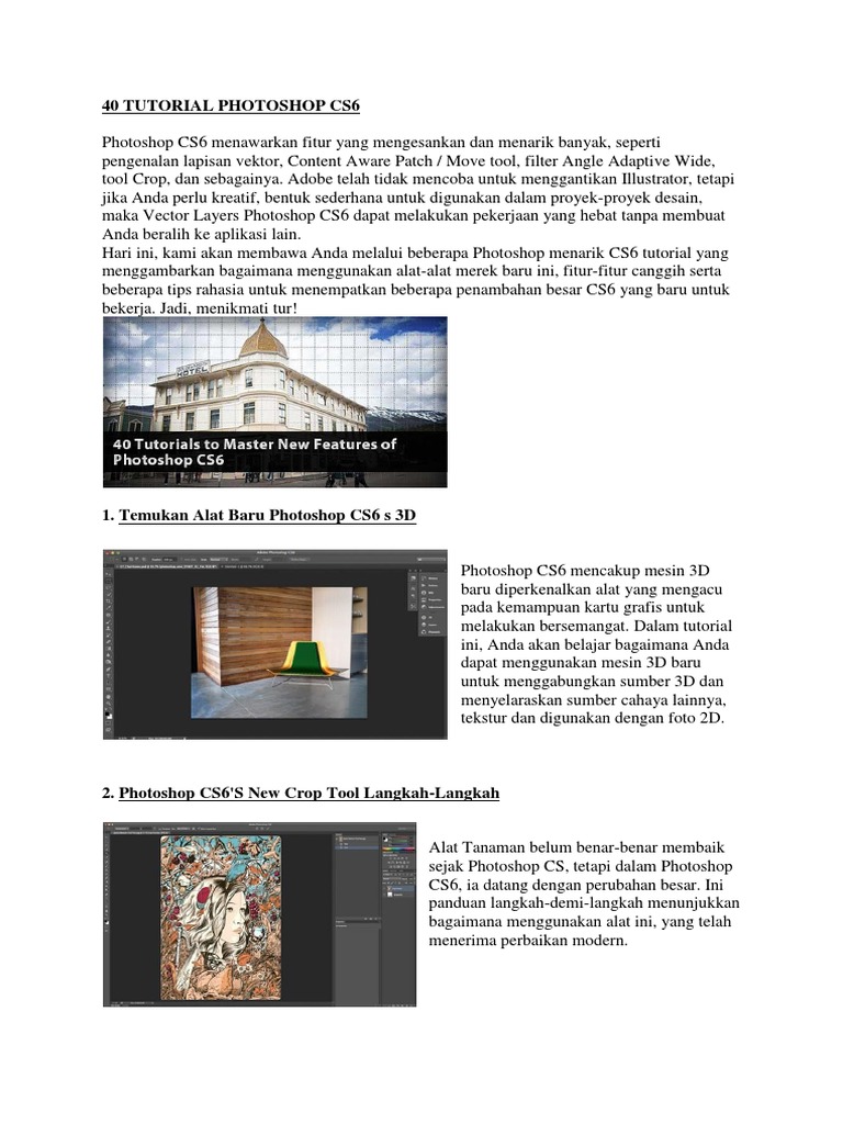 40 Tutorial Photoshop CS6 untuk Pemula | PDF