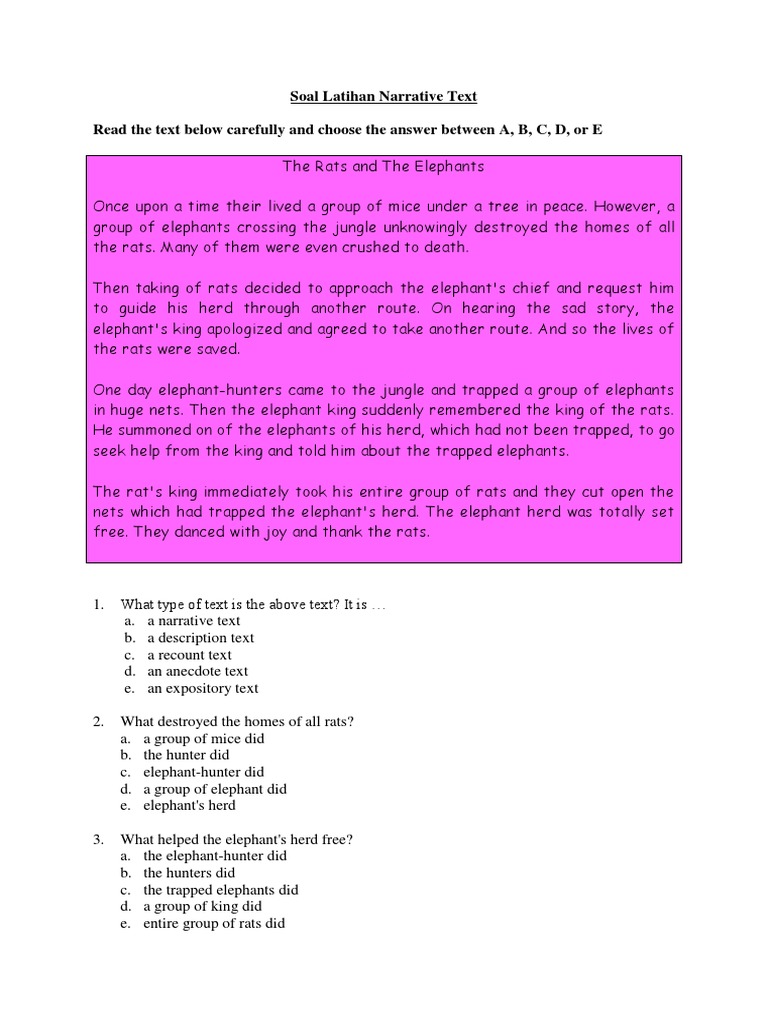 Latihan Soal Narrative Text