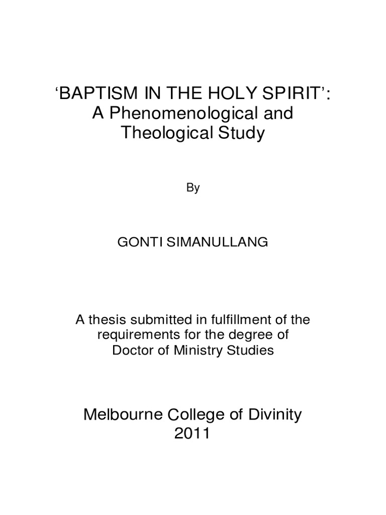 Understanding Baptism in the Holy Spirit | PDF | Charismatic Movement ...