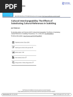 Cultural Interchangeability The Effects of Substituting Cultural References in Subtitling