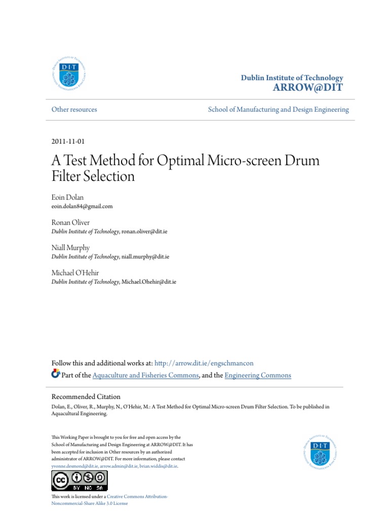 Optimal Micro-Screen Drum Filter Guide | PDF | Particle Size ...