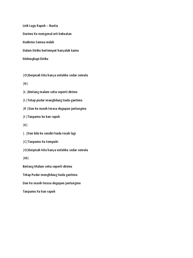 Lirik Lagu Rapuh Pdf