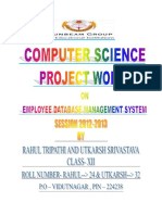 Computer Science Project Work PDF