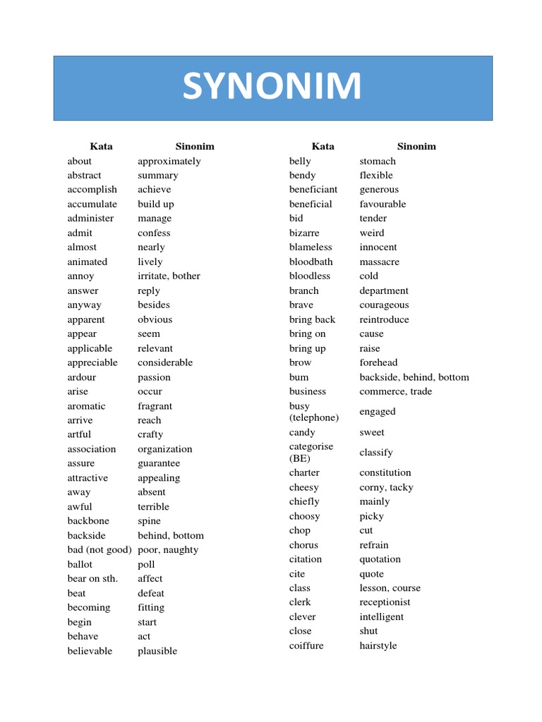 SYNONIM | PDF
