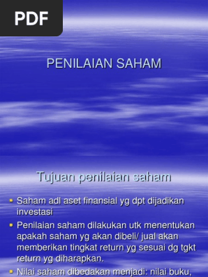 Penilaian Saham Ppt