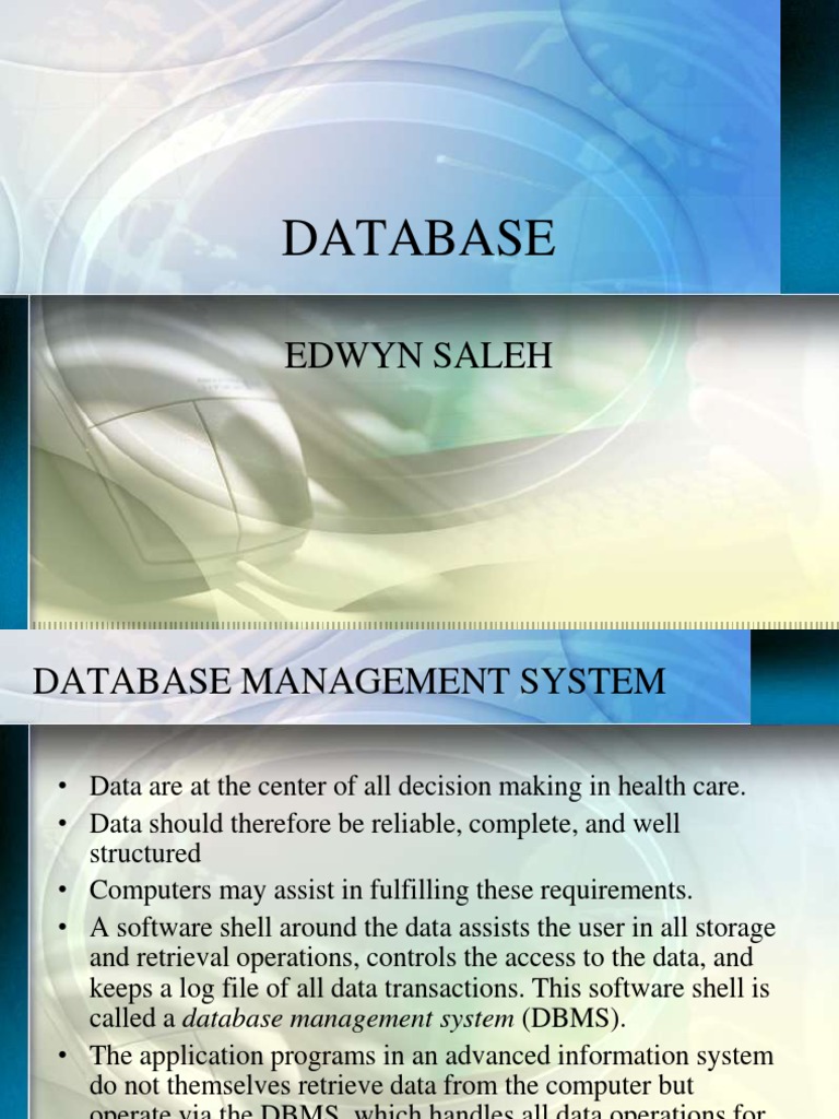 Database Man 2010 | PDF | Data Model | Databases