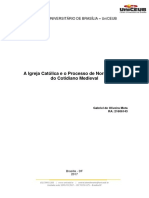 Igreja Católica e o Processo de Normatização Do Cotidiano Medieval