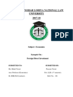 Dr. Ram Manohar Lohiya National Law University 2017-18: Subject: Economics