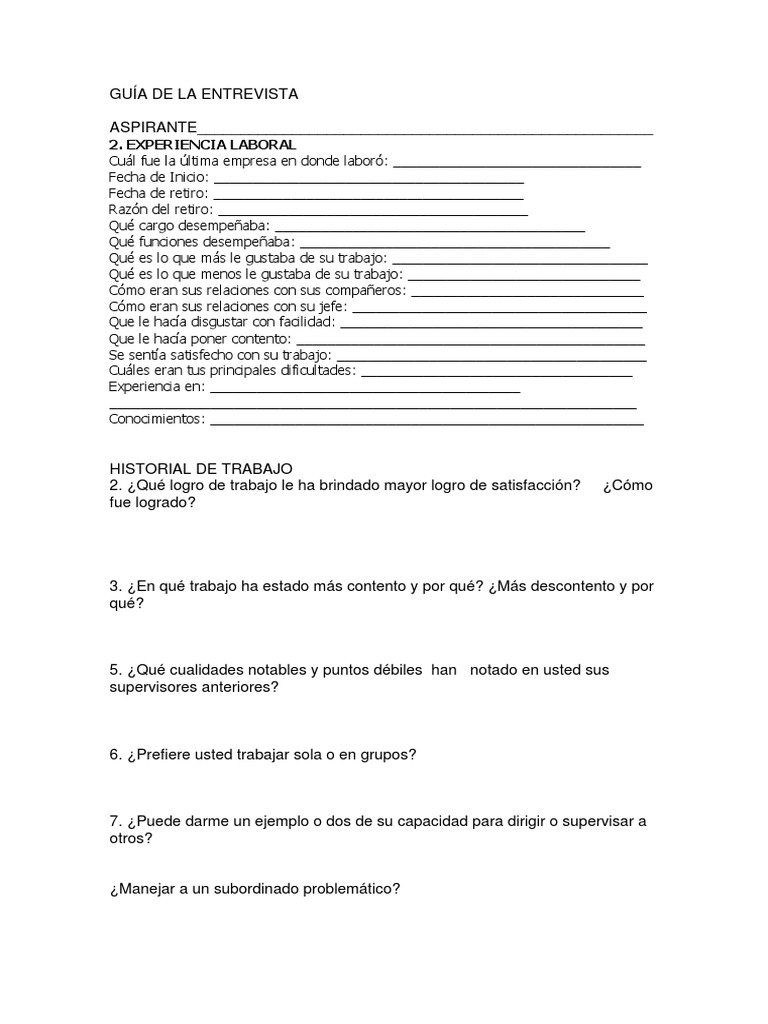 Ejemplos Puntos Debiles Para Una Entrevista De Trabajo