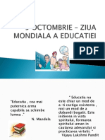 5 Octombrie - Ziua Mondiala A Educatiei