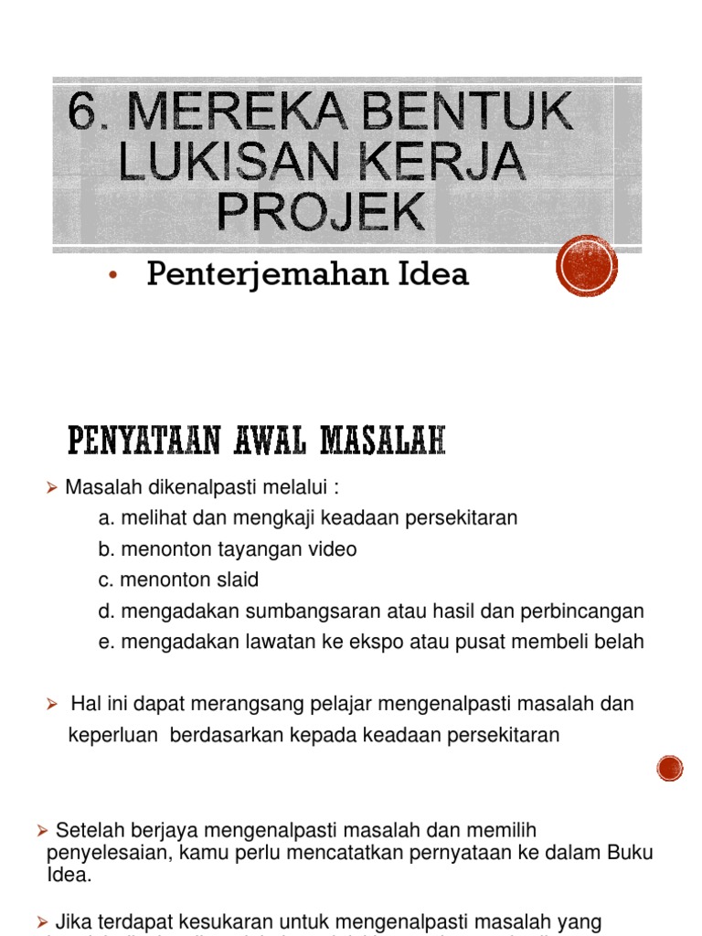 Tajuk 6 Mereka Bentuk Lukisan Kerja Projek Pdf
