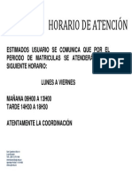 Horario de Atención