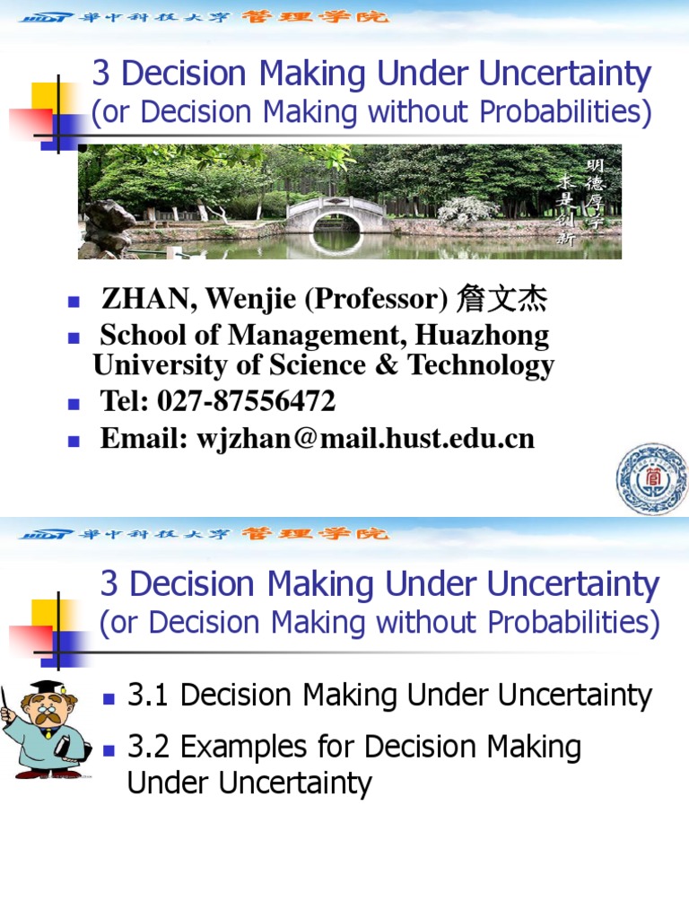 assignment on decision making under uncertainty