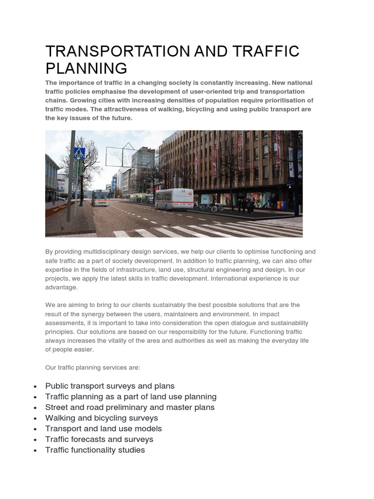 Traffic Planning for Sustainable Cities | PDF