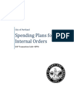 Spending Plans For Internal Orders: City of Portland