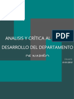 Analisis y Crítica Al Plan de Desarrollo Del Departamento de Nariño